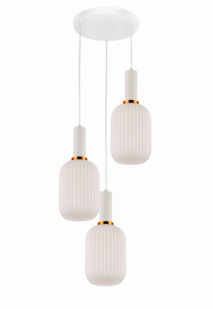Potrójna lampa wisząca loft biała rico w3-rd