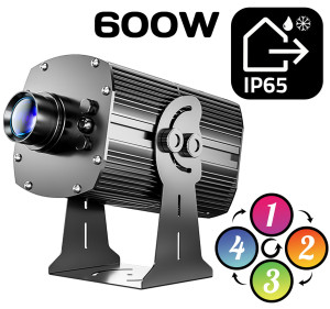600W Reklamowy LED GOBO Projektor Logo Zewnętrzny IP 65 4 grafiki obrotowe