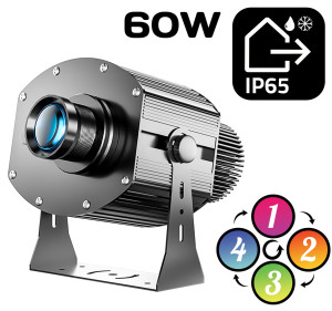 60W Reklamowy LED GOBO Projektor Logo Zewnętrzny IP 65 4 grafiki obrotowe