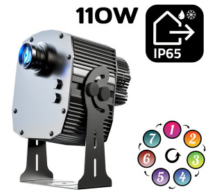 110W Reklamowy LED GOBO Projektor Logo Zewnętrzny IP 65 7 grafik obrotowych