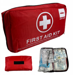 Apteczka Samochodowa DIN13164 42 Elementy Pierwsza Pomoc Auto Motocykl Bus Kamper Zestaw Ratunkowy FIRST AID KIT Wyposażenie Podróżne na Wakacje Do Au