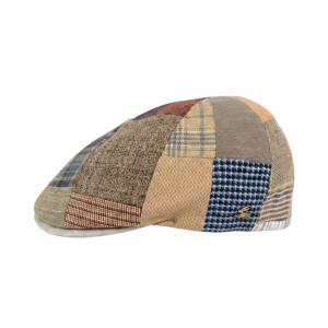 Le Szapo Flat Cap Patchwork Salmon