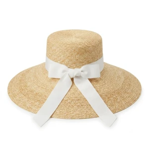 Le Szapo Premium Hat Straw White Ribbon