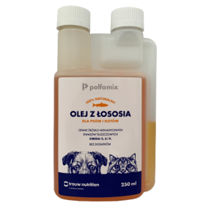 Olej z łososia dla psów i kotów POLFAMIX 250ml
