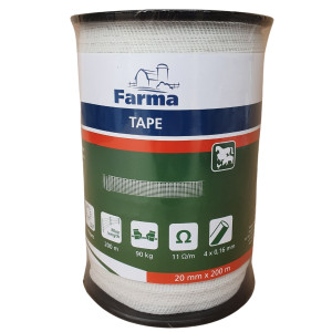 Taśma Farma 200m 20mm biała do pastucha