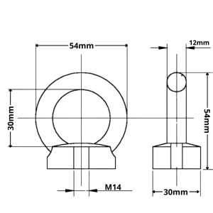 Nakrętka z uchem, nakrętka oczkowa ocynkowana 14mm