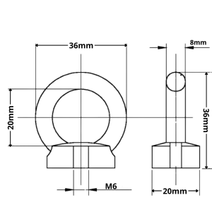 Nakrętka z uchem, nakrętka oczkowa ocynkowana 6mm
