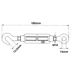 Śruba rzymska ocynkowana oko- hak 10mm