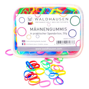 Kolorowe gumki do grzywy dla koni 50g - Waldhausen