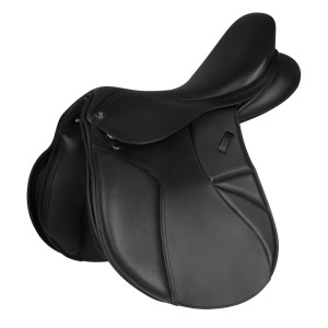 Siodło skokowe Comfort skórzane Czarny 15,5"/ 39cm