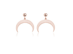KOLCZYKI KRÓTKIE - LUNULA - KSIĘŻYC - ROSE GOLD