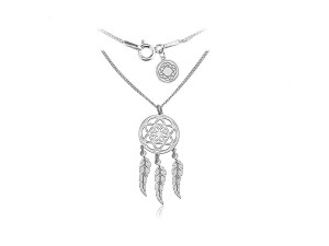 Naszyjnik srebrny łapacz snów dreamcatcher