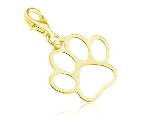 Zawieszka do bransoletek charms łapka - 24k złocenie