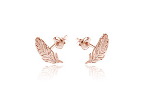 Kolczyki piórka - rose gold