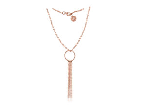 Naszyjnik Regina - koło z łańcuszkami - rose gold