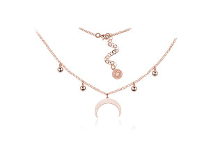 NASZYJNIK CHOKER - KSIĘŻYC I KULKI - LUNULA - DŁUGOŚCI - ROSE GOLD