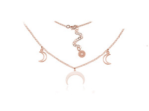 Naszyjnik Srebrny Saga - Księżyce - rose gold