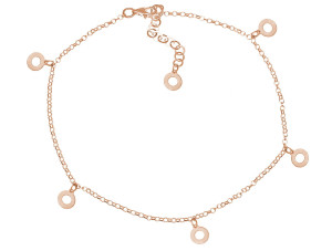 Bransoletka ze srebra z zawieszkami - ring - rose gold