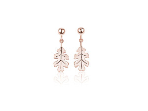 Na święta | Kolczyki Nellie - listki dębu - rose gold