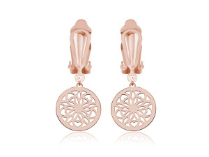 Klipsy Madeleine z rozetą - rose gold