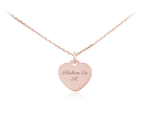 Srebrny naszyjnik z sercem - Roma - rose gold - grawer