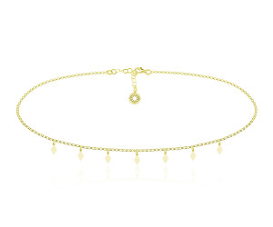 Srebrny naszyjnik Choker KARO - 7 elementów - 24k złoto