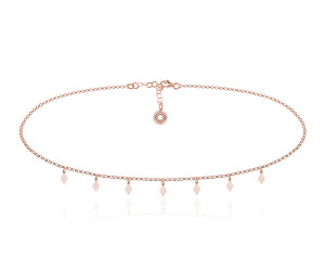Srebrny naszyjnik Choker KARO - 7 elementów - Rose Gold