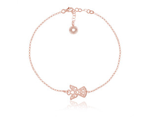 Bransoletka srebrna - Aniołek - Rose Gold