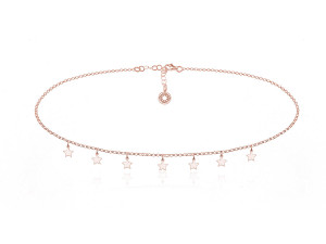 Naszyjnik Choker łańczuszek z gwiazdkami - Rose Gold