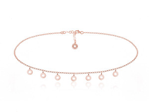 Naszyjnik Choker łańczuszek z Ringami - Rose Gold