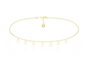Naszyjnik Choker łańczuszek z Kółeczkami - 24k złocenie