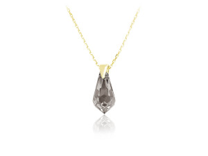 Srebrny naszyjnik Tear Drop - kryształ Swarovski® - 24k złocenie