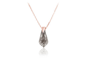 Srebrny naszyjnik Tear Drop - kryształ Swarovski® - Rose Gold