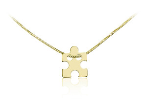 Srebrny naszyjnik Puzzel - 24k złocenie gd30