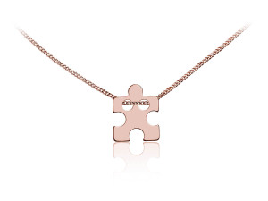 Srebrny naszyjnik Puzzel - Rose Gold gd30