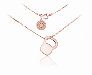 Srebrny naszyjnik Move z kettelbell - Rose Gold