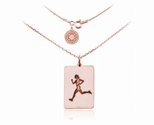 Srebrny naszyjnik Move biegaczka - Rose Gold
