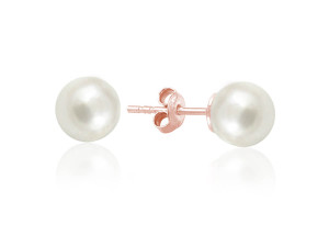 Kolczyki Abigail S - Perła Swarovski® - 8mm - Rose Gold