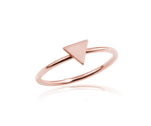 Srebrny pierścionek trójkąt - Rose Gold