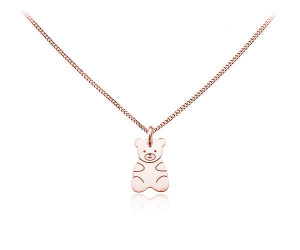Srebrny naszyjnik miś - rose gold - grawer