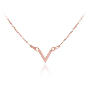 Srebrny naszyjnik V Victory - rose gold