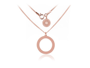 Srebrny naszyjnik z kołem - rose gold