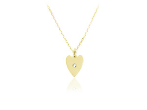 Naszyjnik łańcuszek z serduszkiem Danielle - kryształ Swarovski® - 24k złocenie