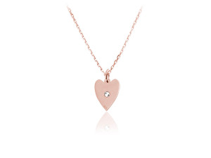 Naszyjnik łańcuszek z serduszkiem Danielle - kryształ Swarovski® - rose gold