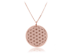 Naszyjnik Kwiat Życia - rose gold - grawer