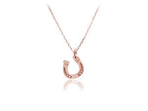 Naszyjnik łańcuszek podkowa - rose gold