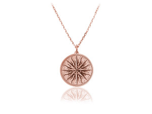 Naszyjnik Róża Wiatrów Słońce - rose gold