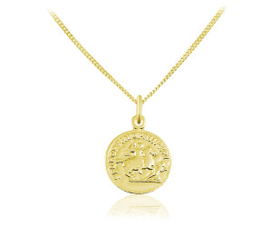 Naszyjnik Antique z monetą - 24k złocenie