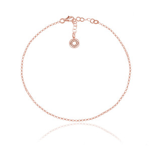 Bransoletka łańcuszek na nogę - rose gold