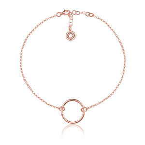Bransoletka damska ze srebra pr. 925 z kołem - rose gold